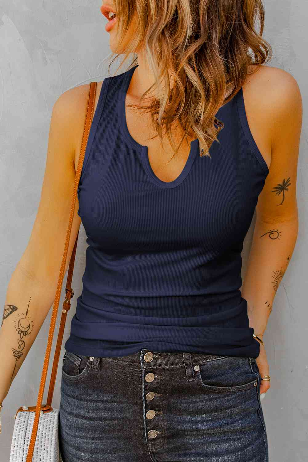 Stilla | Nakke Ribbet Tanktop