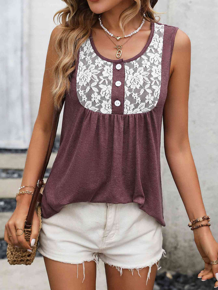 Stilla | Blonde Kontrast Scoop Neck Tank