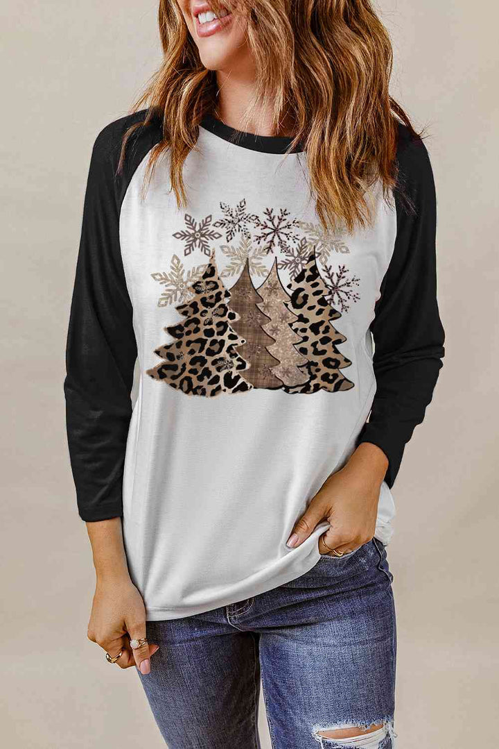 Stilla | Træ Grafik Rund Hals T-shirt