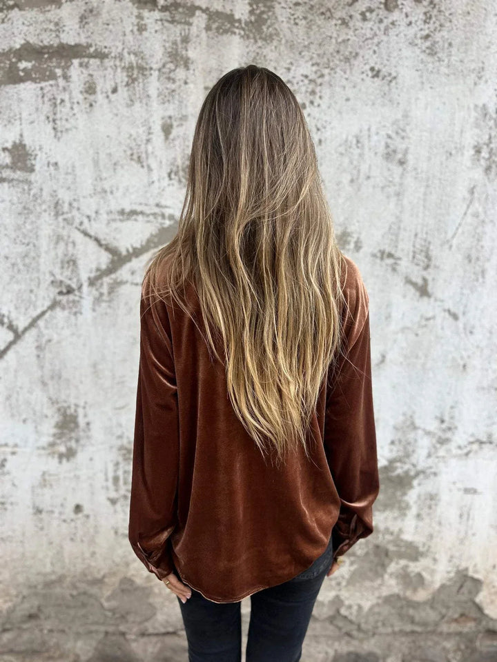 Stilla | Trendy fløjl bluse efterår