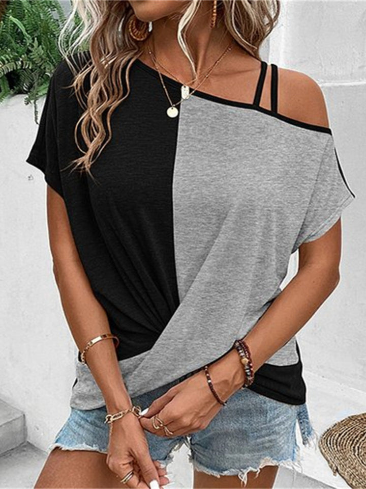 Stilla | Asymmetrisk Hals Kort Ærme T-Shirt