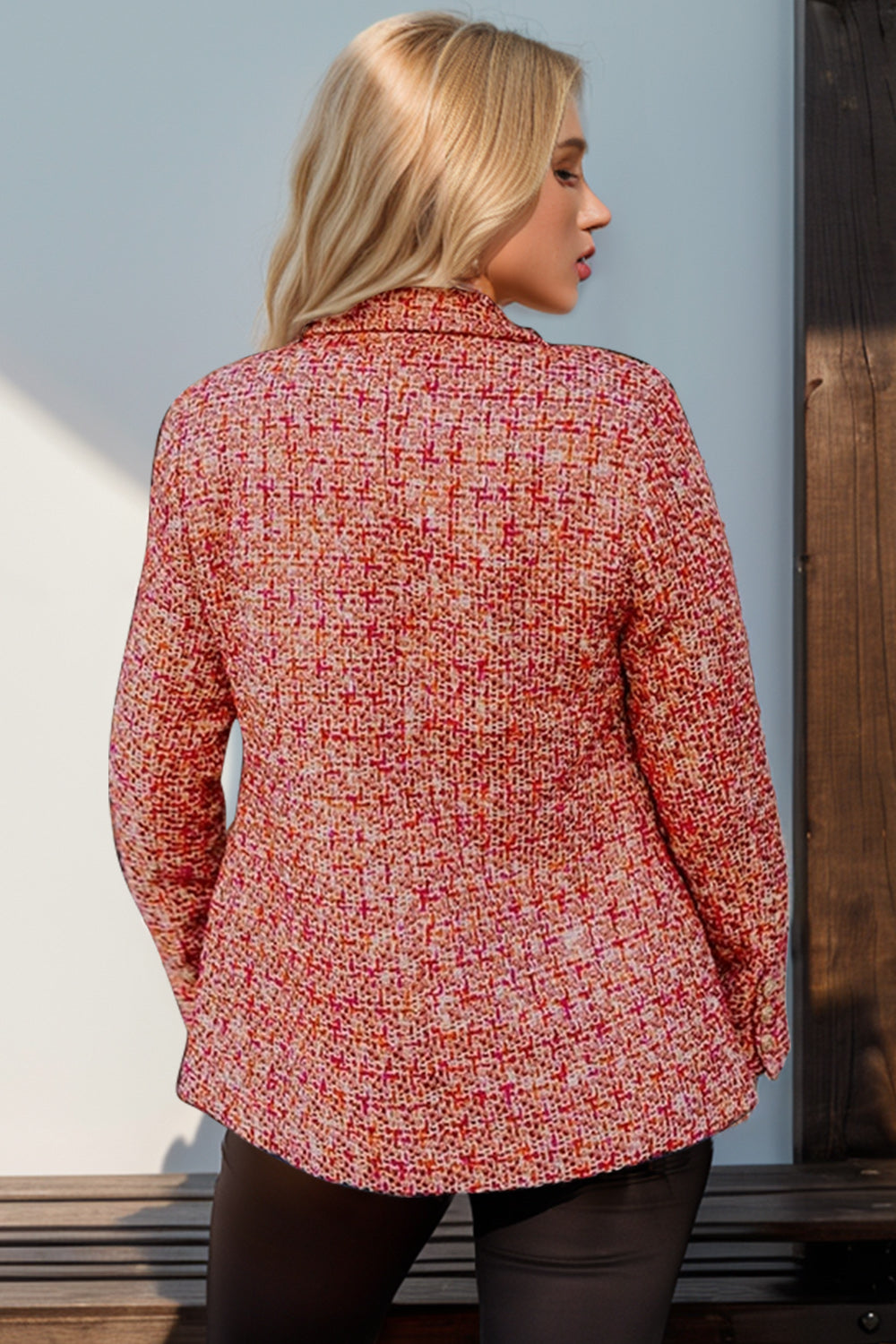 Stilla | Tag Full Size Langærmet Tweed Blazer