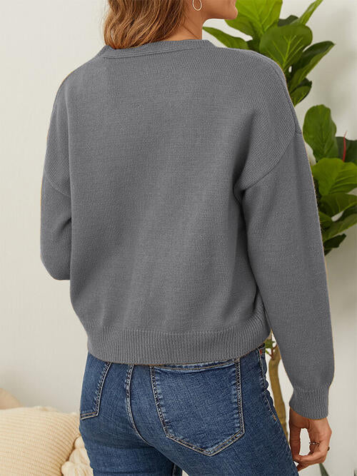Stilla | Knap Front Dropped Shoulder Cardigan