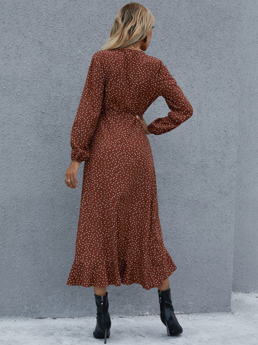 Stilla | Hals Rynket Midi Kjole