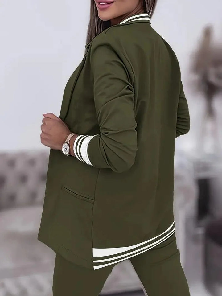Stilla | Casual Striped Blazer & Pant Set