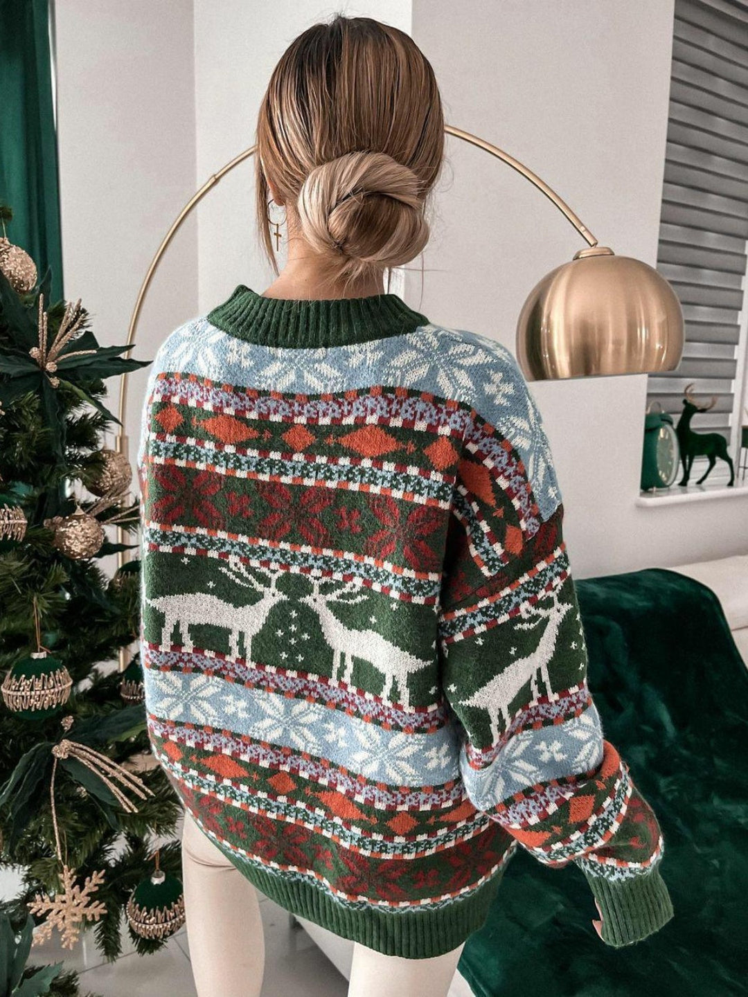 Stilla | Pullover med Rund Geometrisk Halslinje og Faldende Skuldre