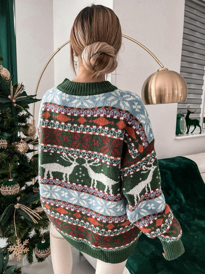 Stilla | Pullover med Rund Geometrisk Halslinje og Faldende Skuldre
