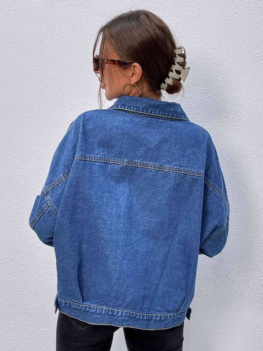 Stilla | Nakke Sunket Skulder Denim Jakke