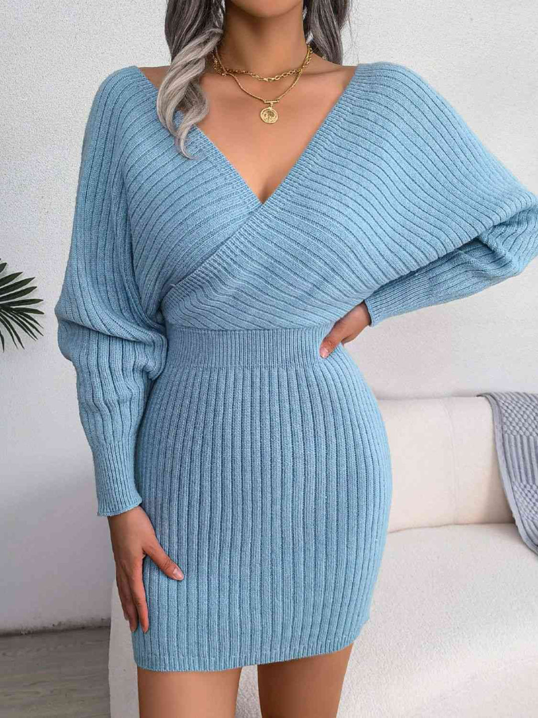Stilla | Strik Dolman Ærme Sweater Kjole