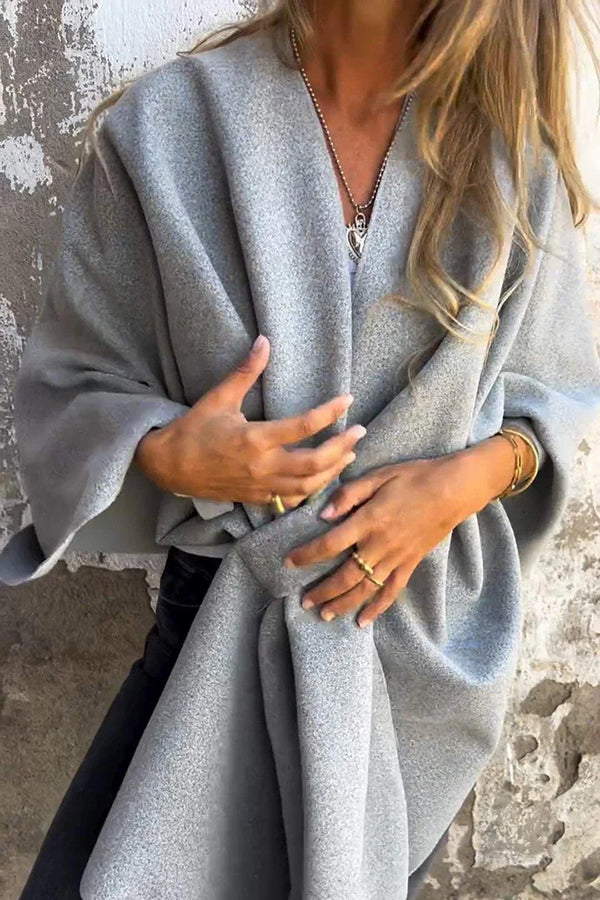 Stilla | Cozy, Loose V-Hals Stole Cape Jakke