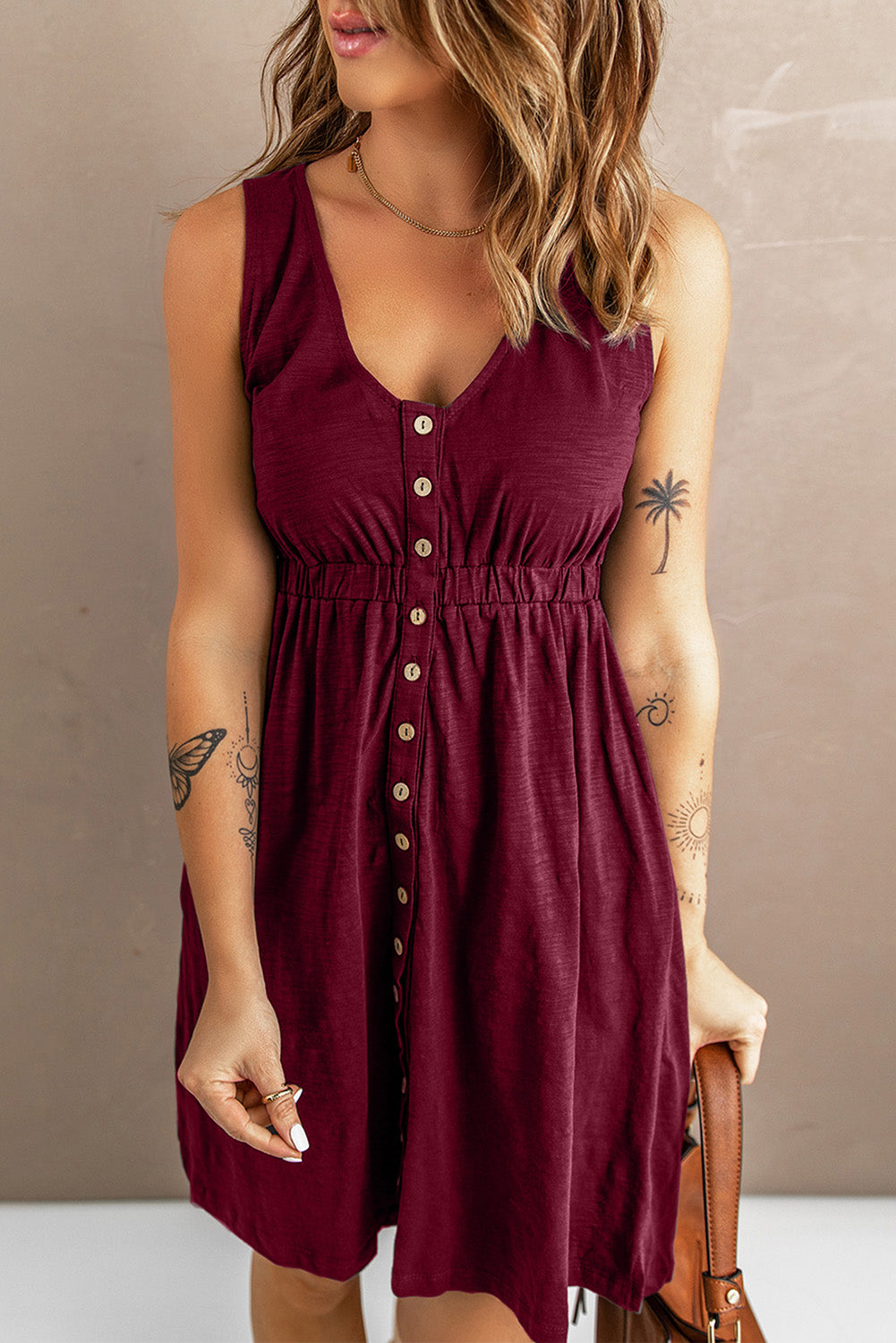 Stilla | Front Empire Waist Ærmeløs Slits Magic Dress