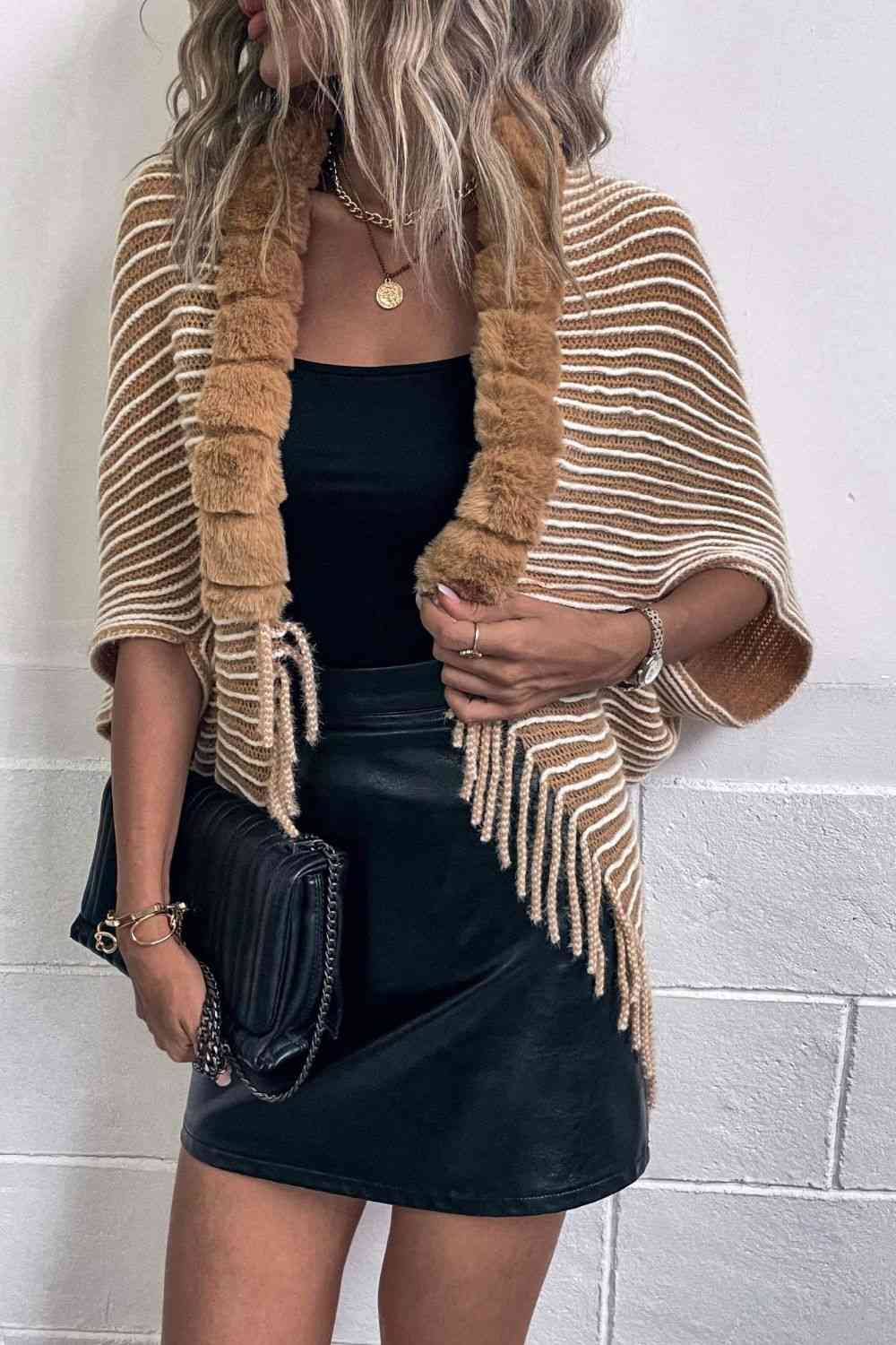 Stilla | Åben Front Frynse Poncho
