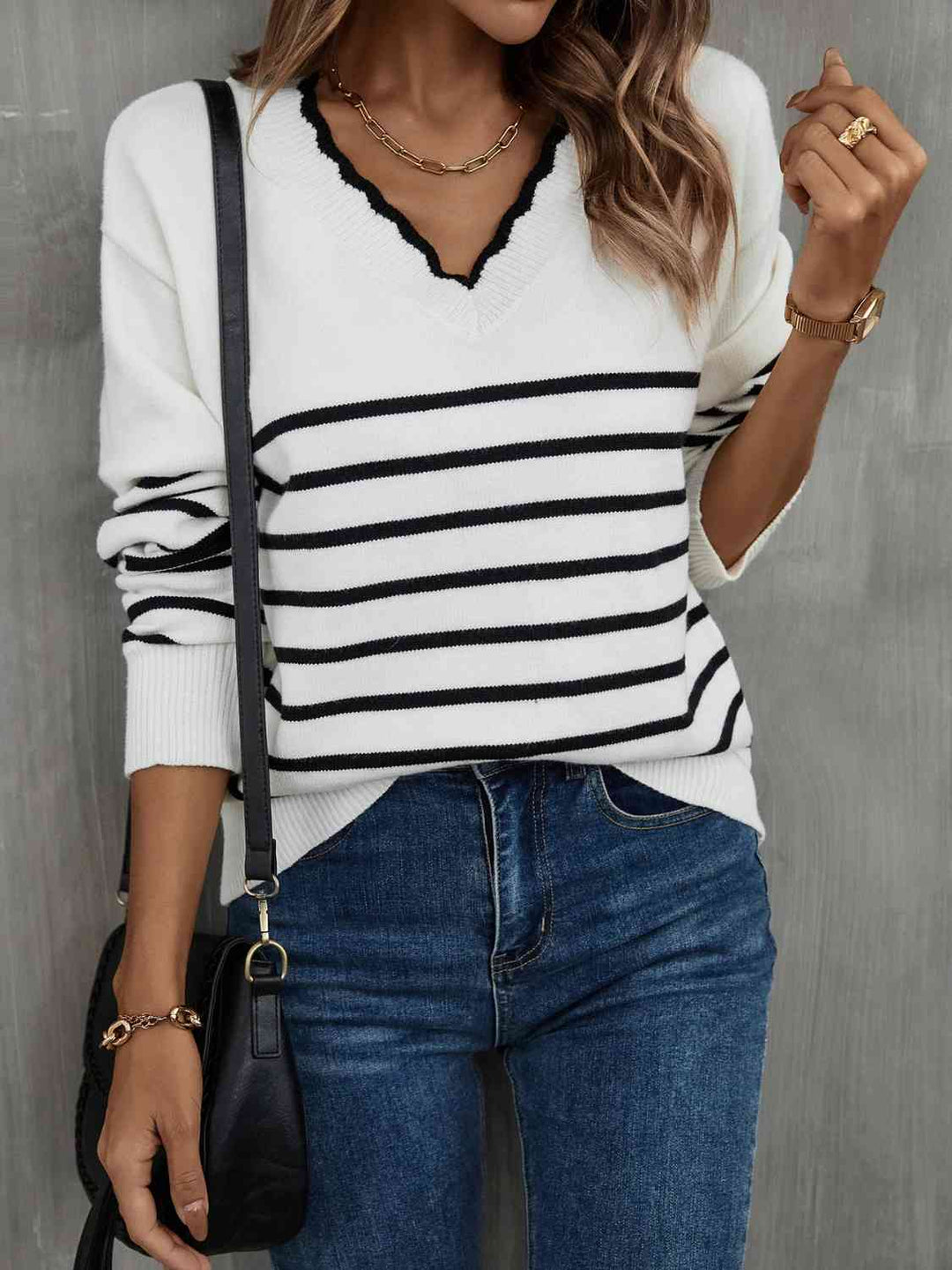 Stilla | V-hals Drop Shoulder Sweater