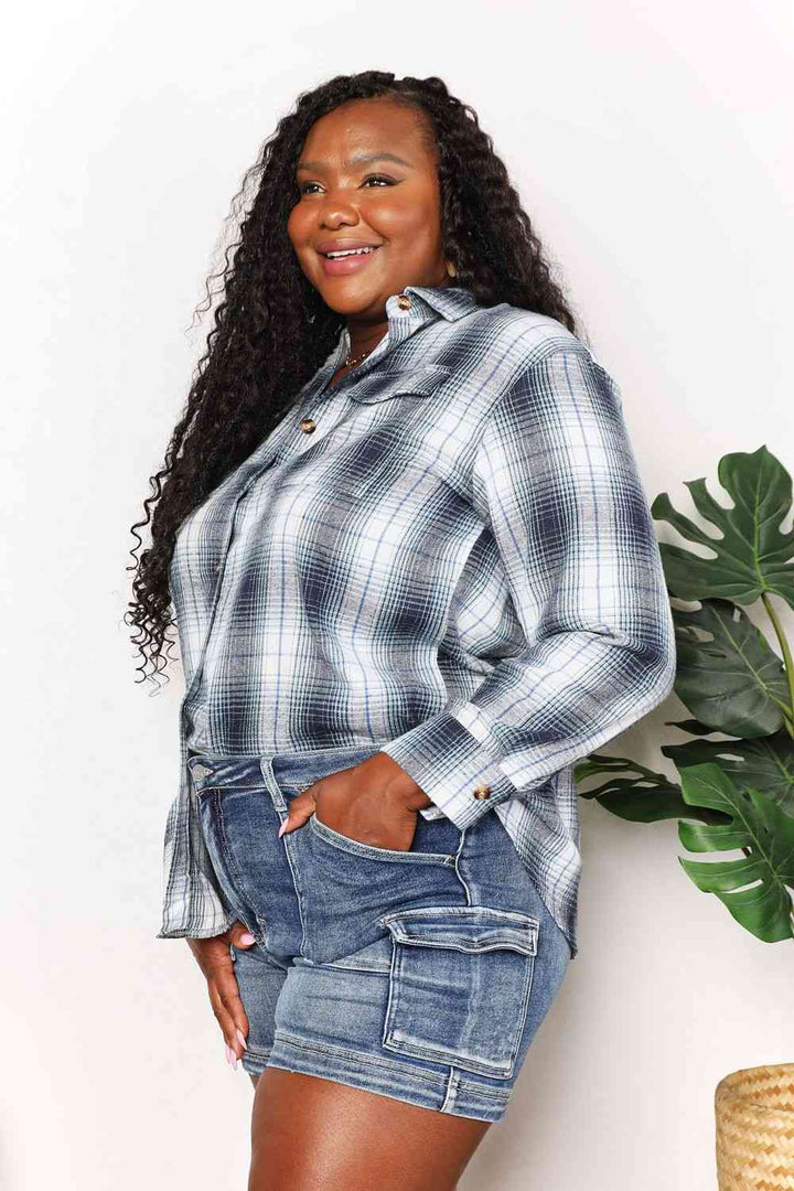 Stilla | Take Plaid Dropped Shoulder Shirt