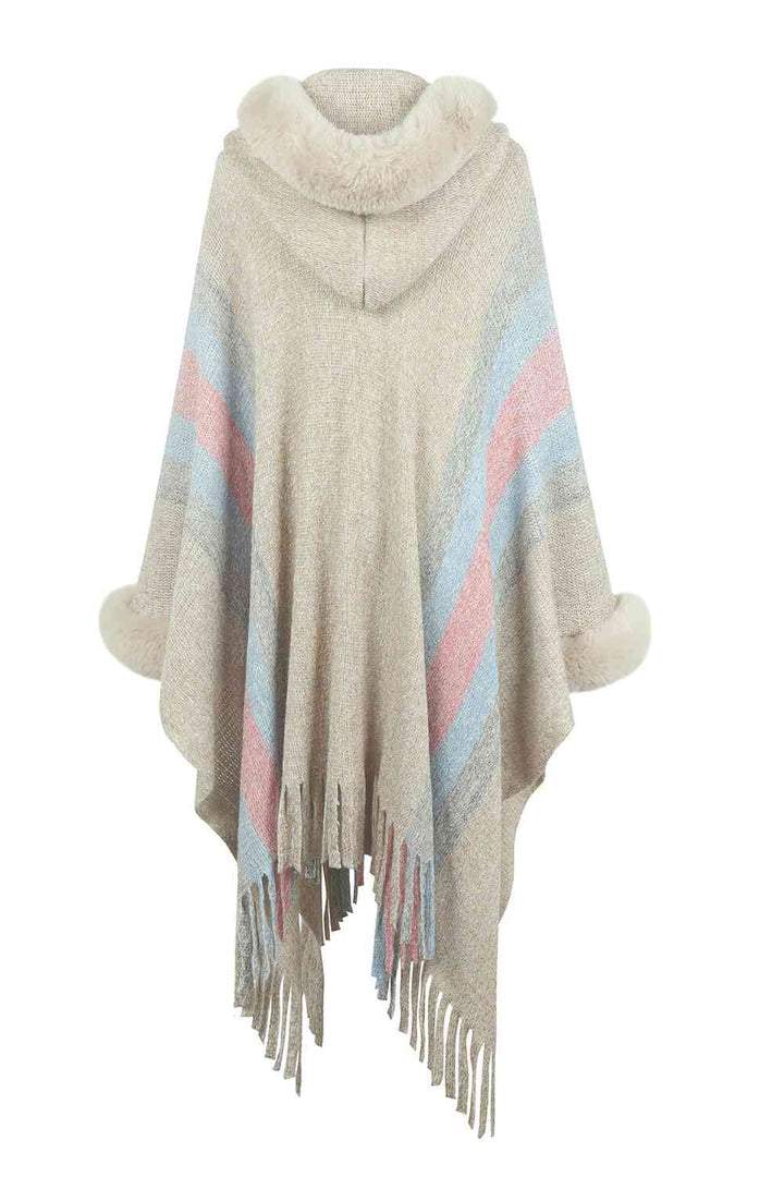 Stilla | Block Fringe Detail Poncho