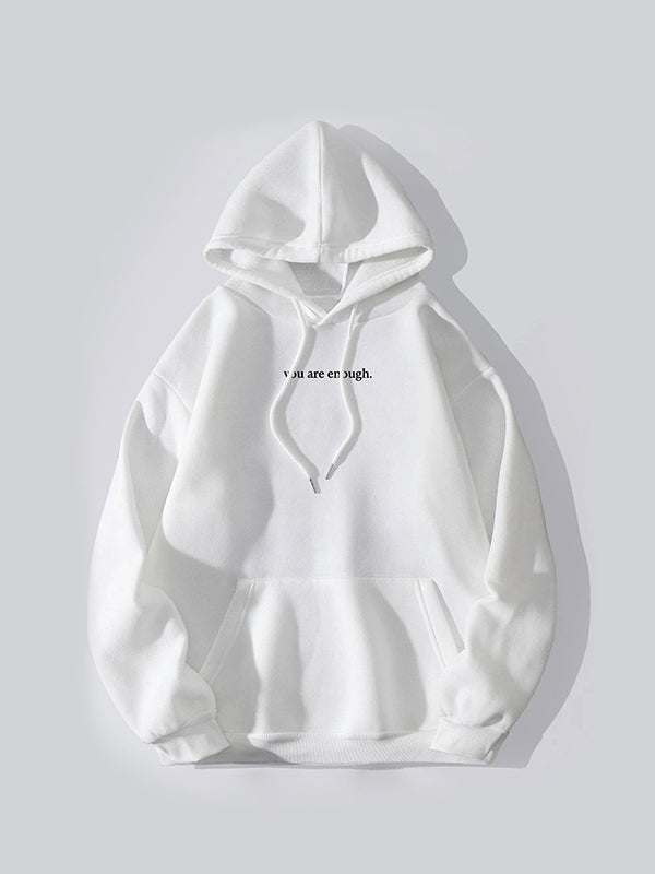 Stilla | Oversized Hoodie med Kængurulomme og Snøre og Bogstavtryk