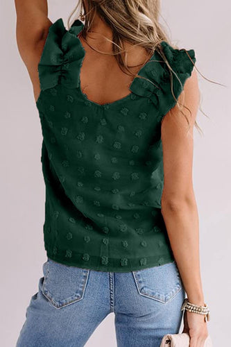 Stilla | Plus Size Swiss Dot V-Hals Tanktop