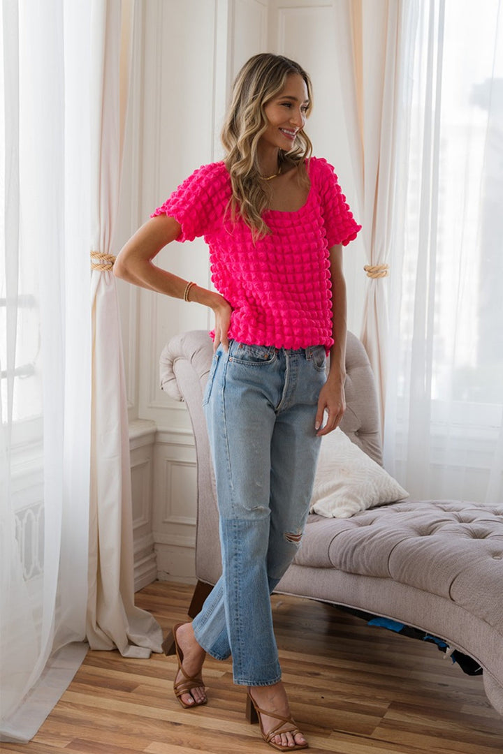 Stilla | In Love Bubble Tekstureret Rund Hals Kort Ærme T-Shirt