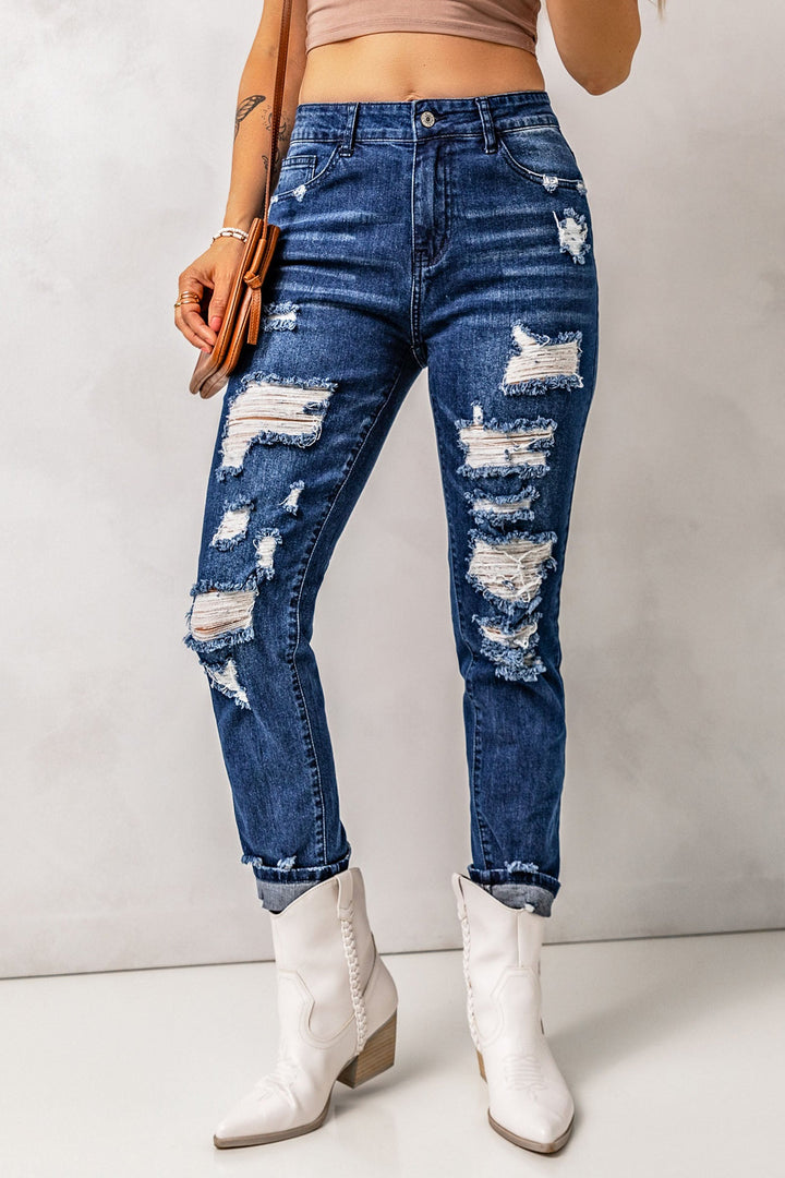 Stilla | Slidt Høj Talje Jeans Med Lommer