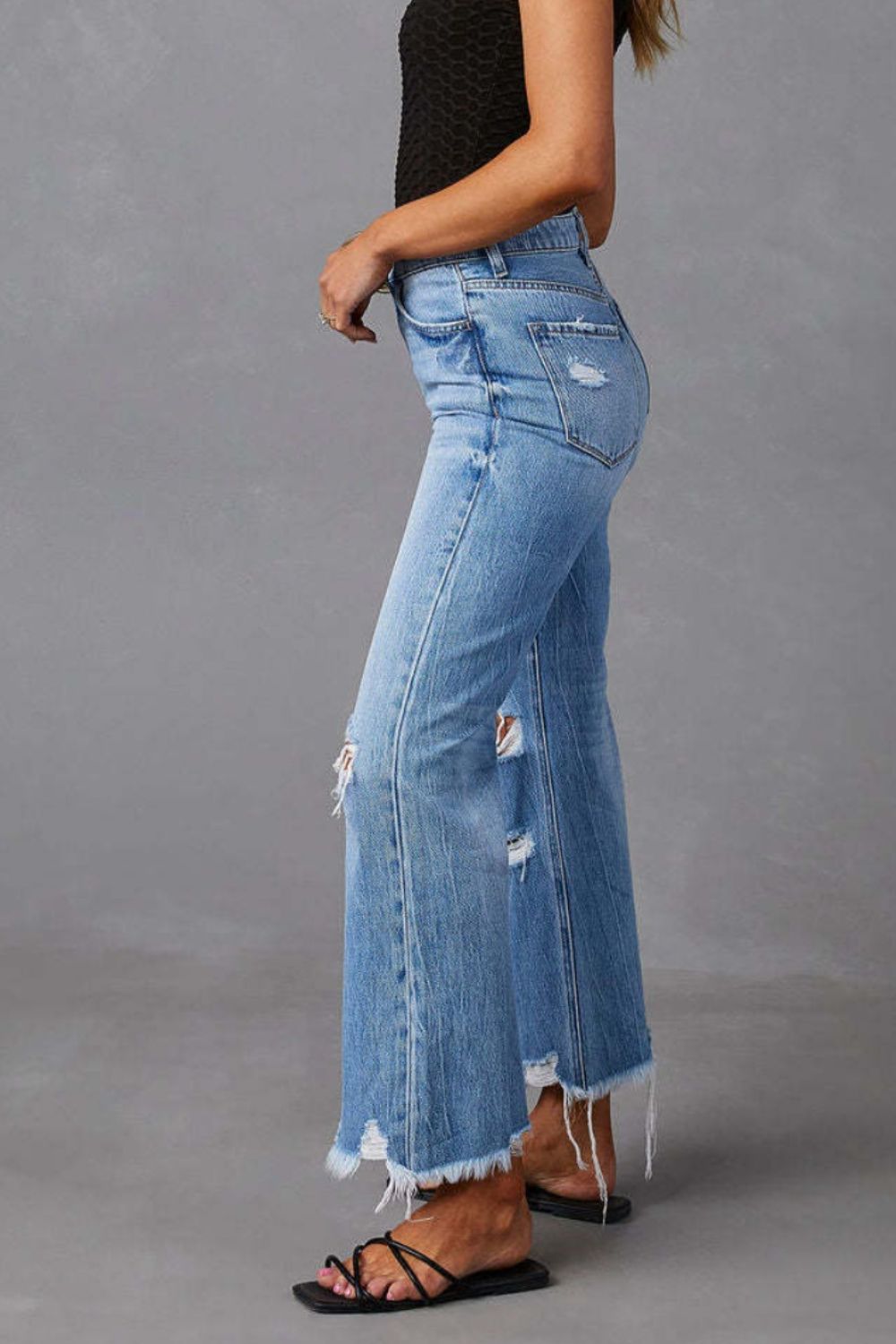 Stilla | Raw Hem Jeans med Lommer