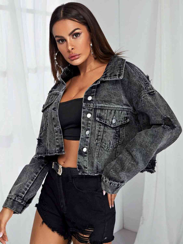 Stilla | Skulderkrave Denim Jakke