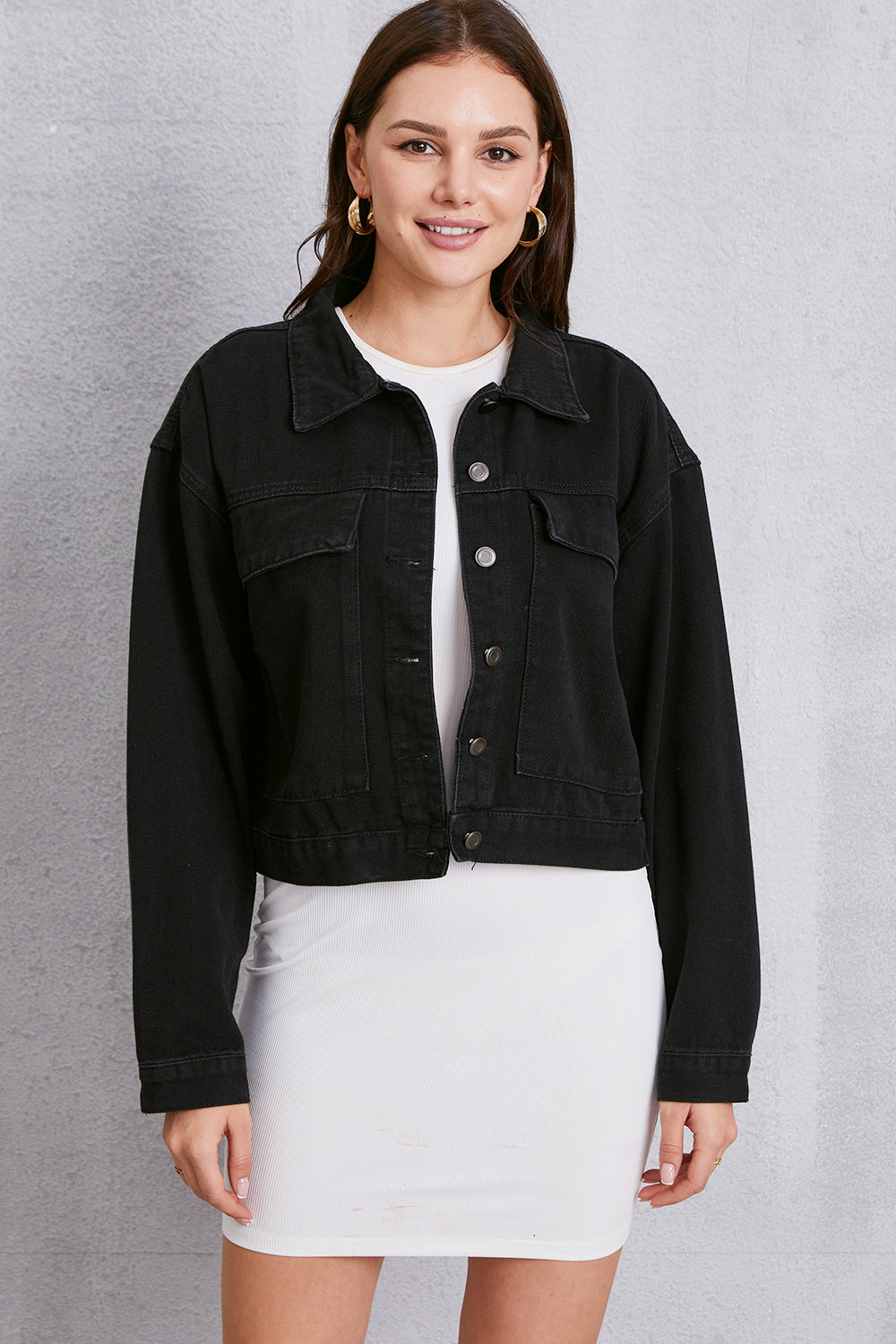 Stilla | Up Dropped Shoulder Denim Jakke