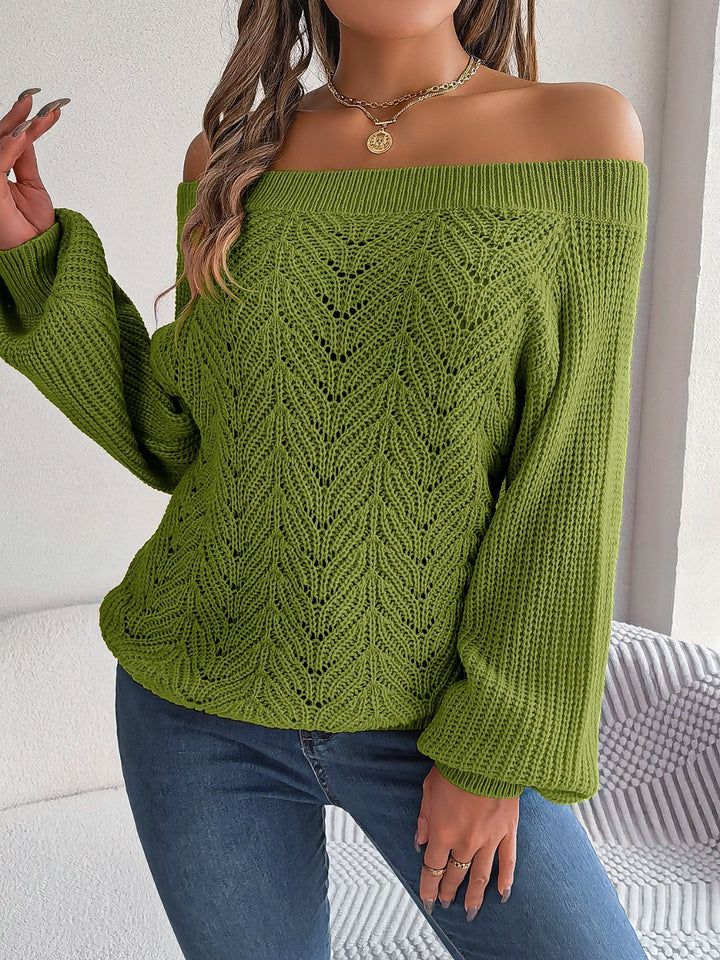 Stilla | Off-Shoulder Lange Ærme Sweatshirt