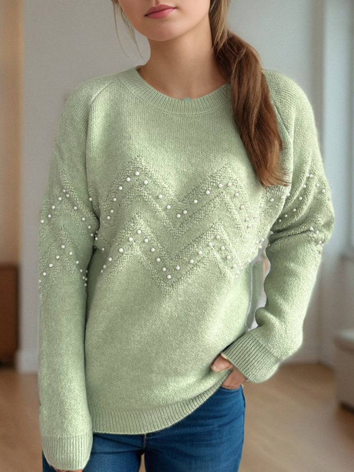 Stilla | Pullover Varm Med Perlepynt