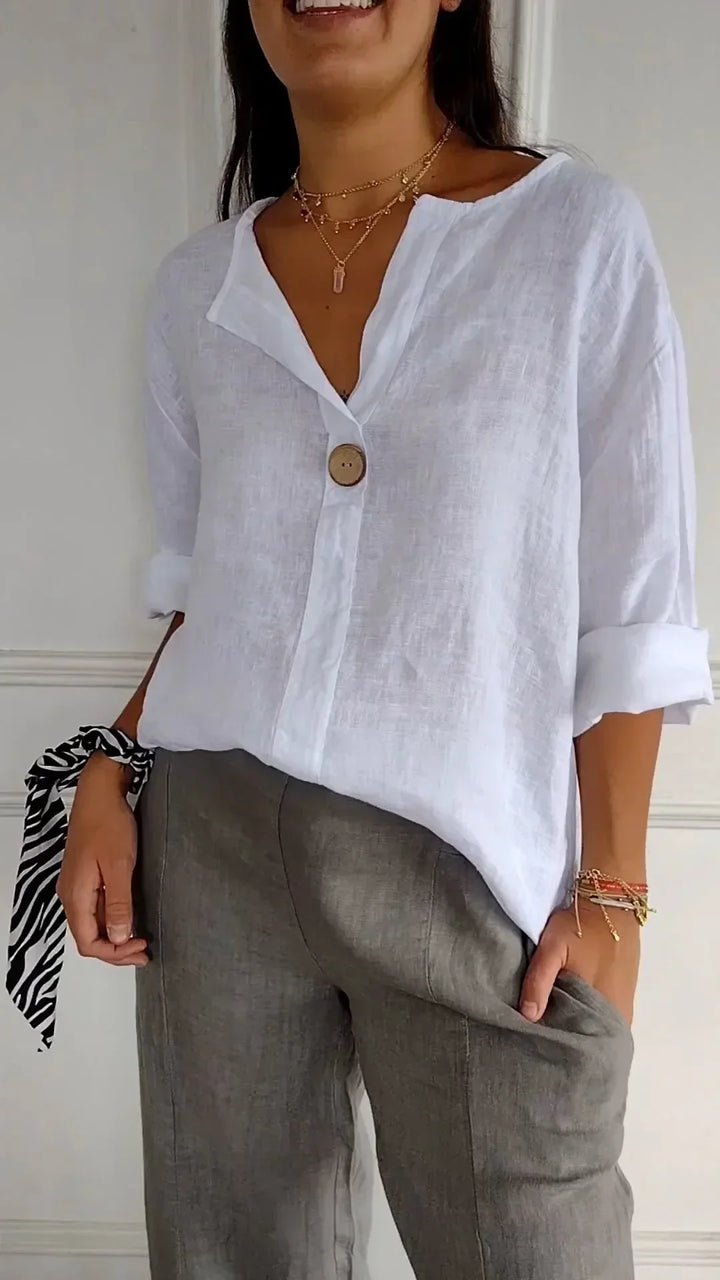 Stilla | Bluse Løs Linned Bluse