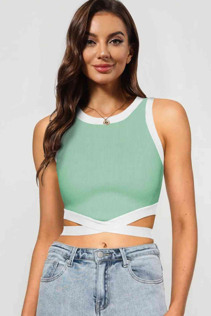Stilla | Tie Back Rund Hals Tank