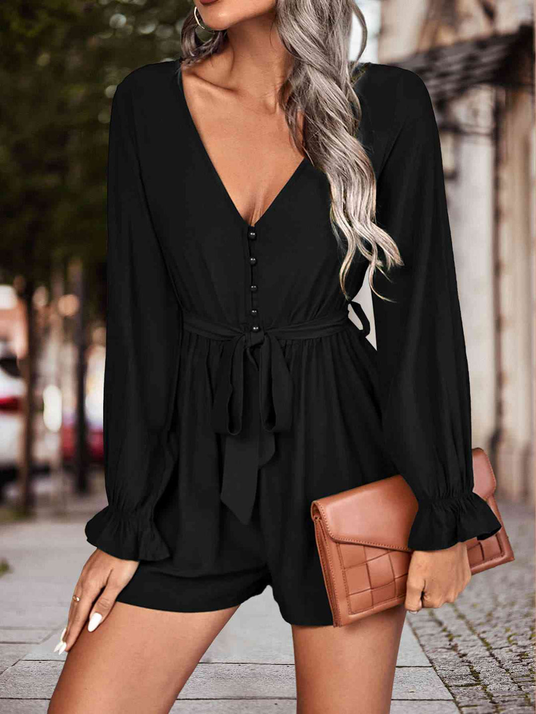 Stilla | Flounce Sleeve V-hals Romper