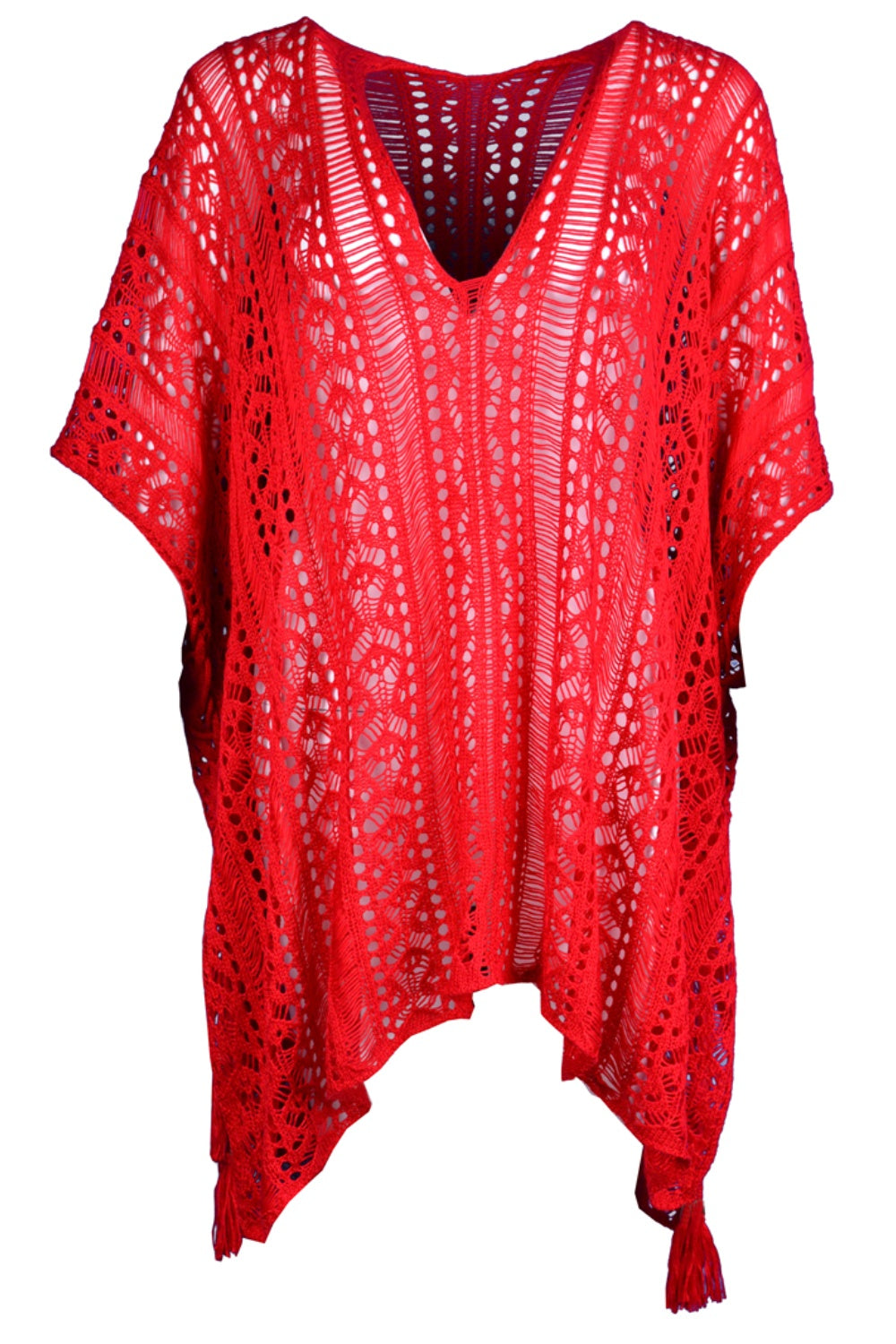 Stilla | V-hals Cover-up Med Frynse