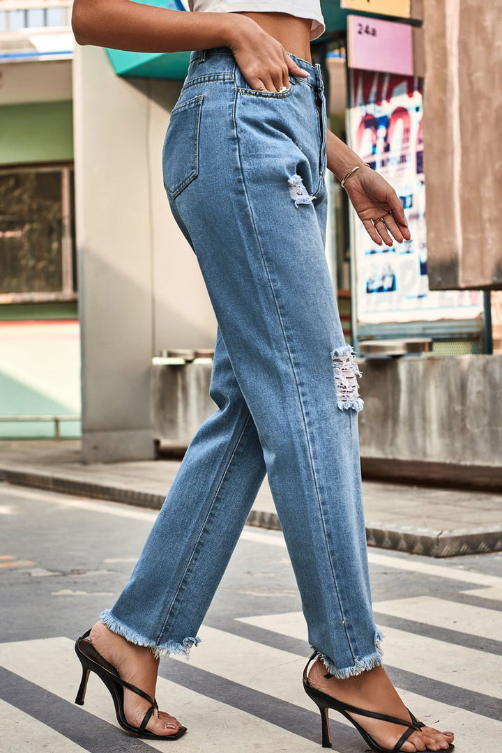 Stilla | Knapperede Løse Fit Jeans