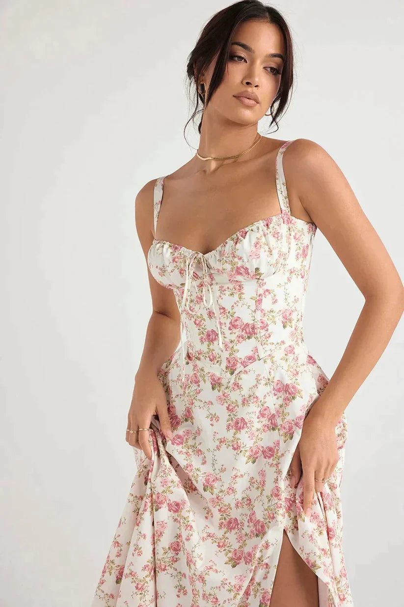 Stilla | Komfortabel Skønhed Ingen Bøjle Printet Bustier-Solkjole