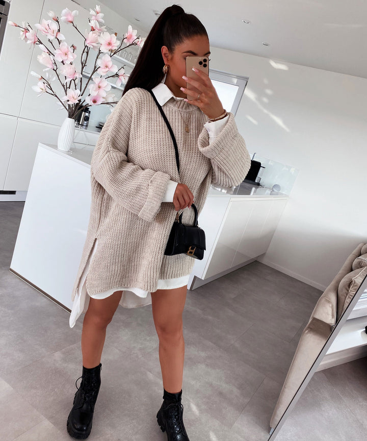 Stilla | Cozy Oversized Strik Sweater I Blød Beige