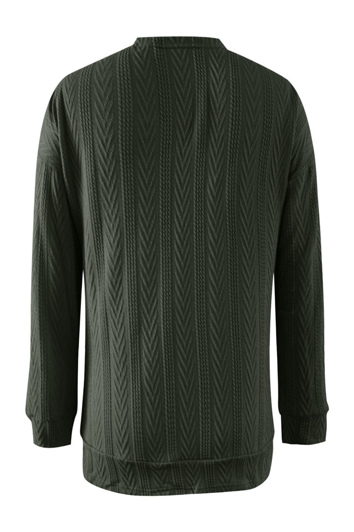 Stilla | Plus Size Tekstureret Åben Front Langærmet Cardigan