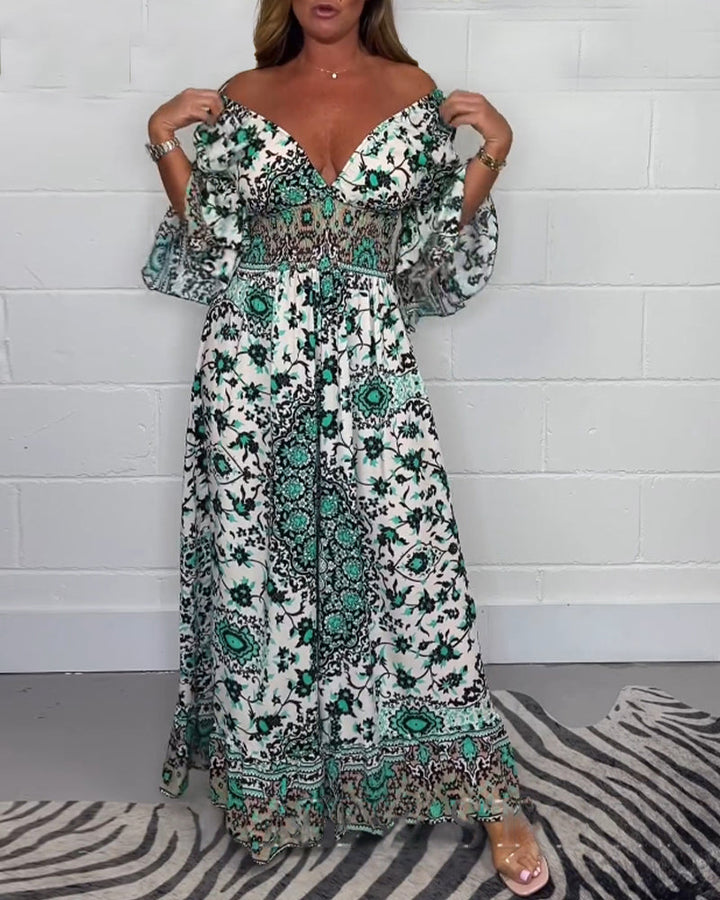 Stilla | Jumpsuit med Print og Dyb V-Udskæring
