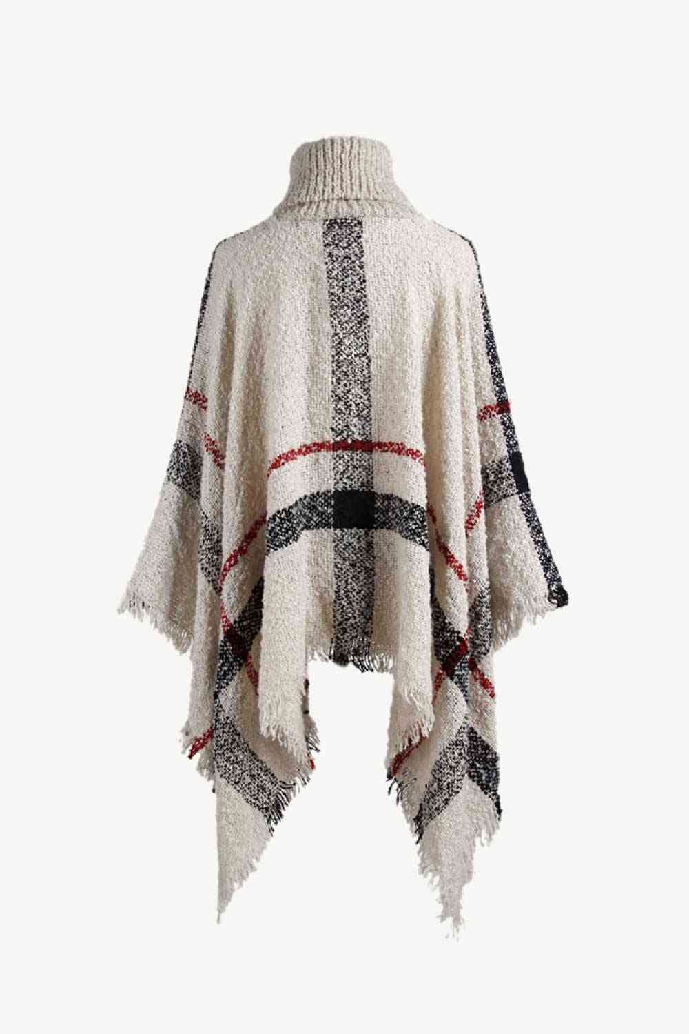 Stilla | Turtleneck Raw Hem Poncho