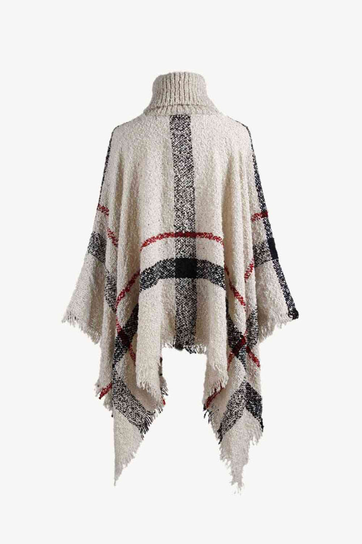 Stilla | Turtleneck Raw Hem Poncho