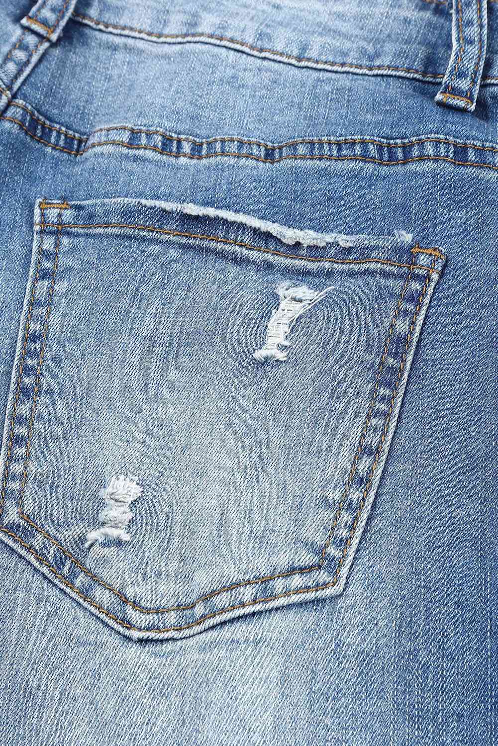 Stilla | Grafisk Patchwork Slidte Jeans