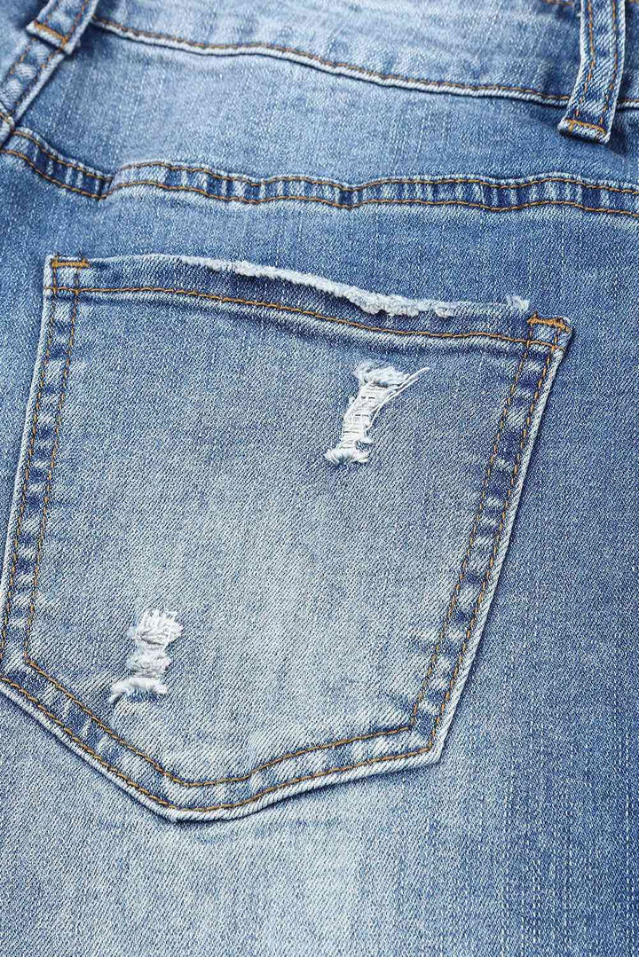 Stilla | Grafisk Patchwork Slidte Jeans