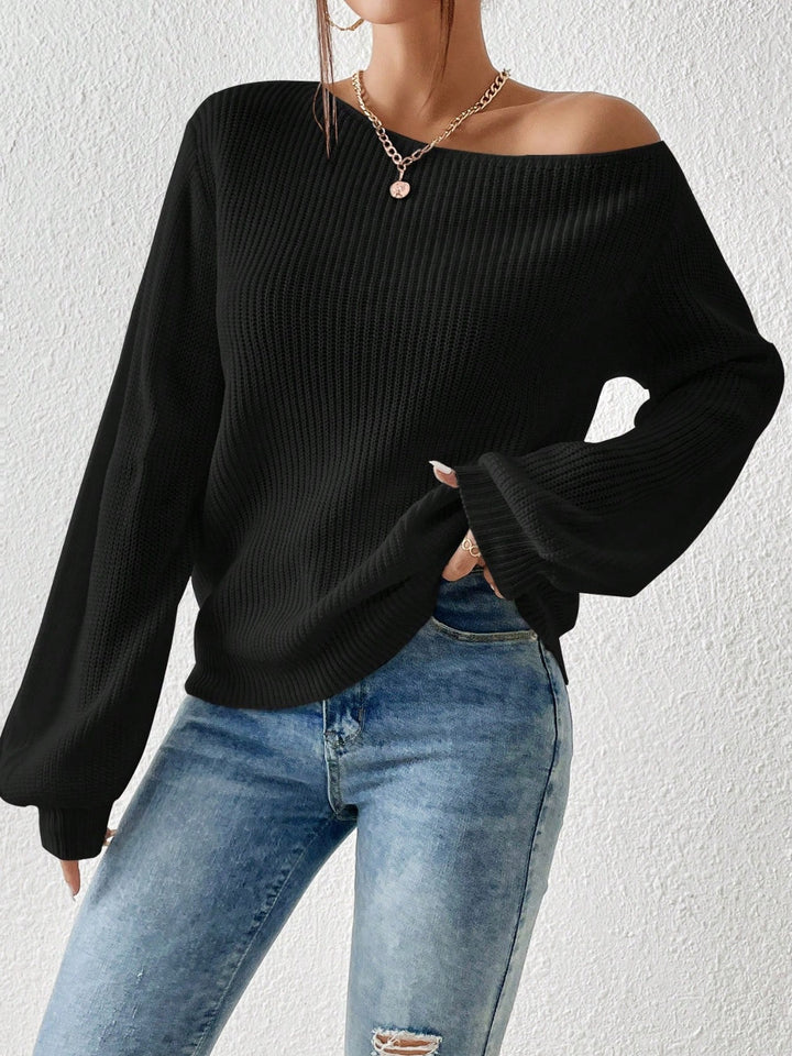 Stilla | Enkelt Skulder Langærmet Sweater