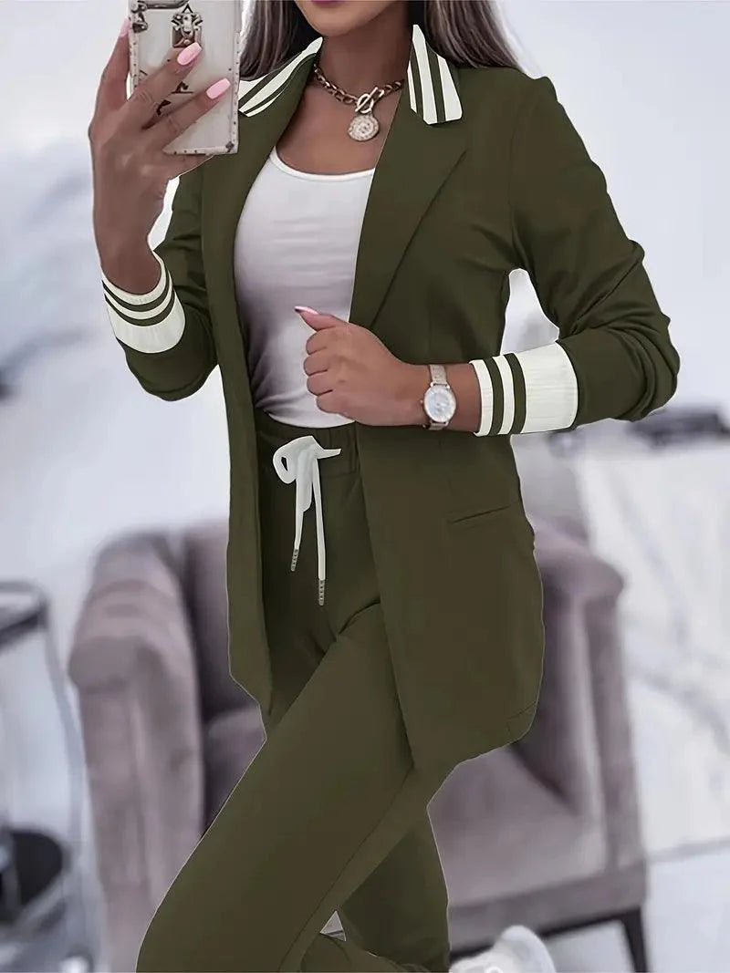 Stilla | Casual Striped Blazer & Pant Set