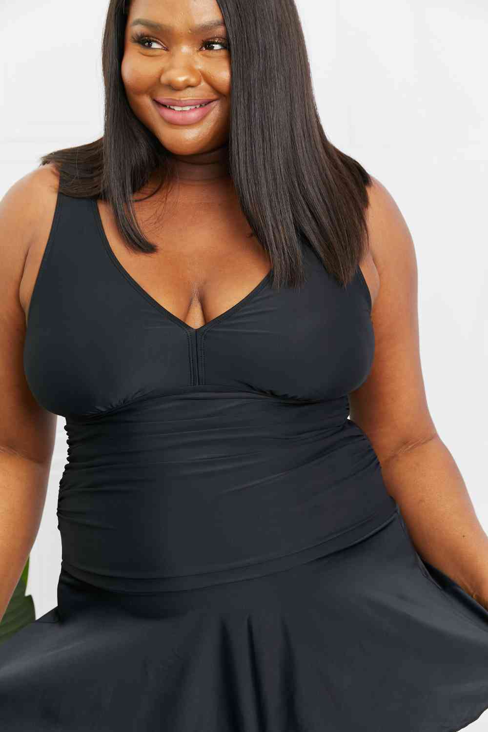 Stilla | West Swim Full Size Clear Waters Swim Dress i Sort