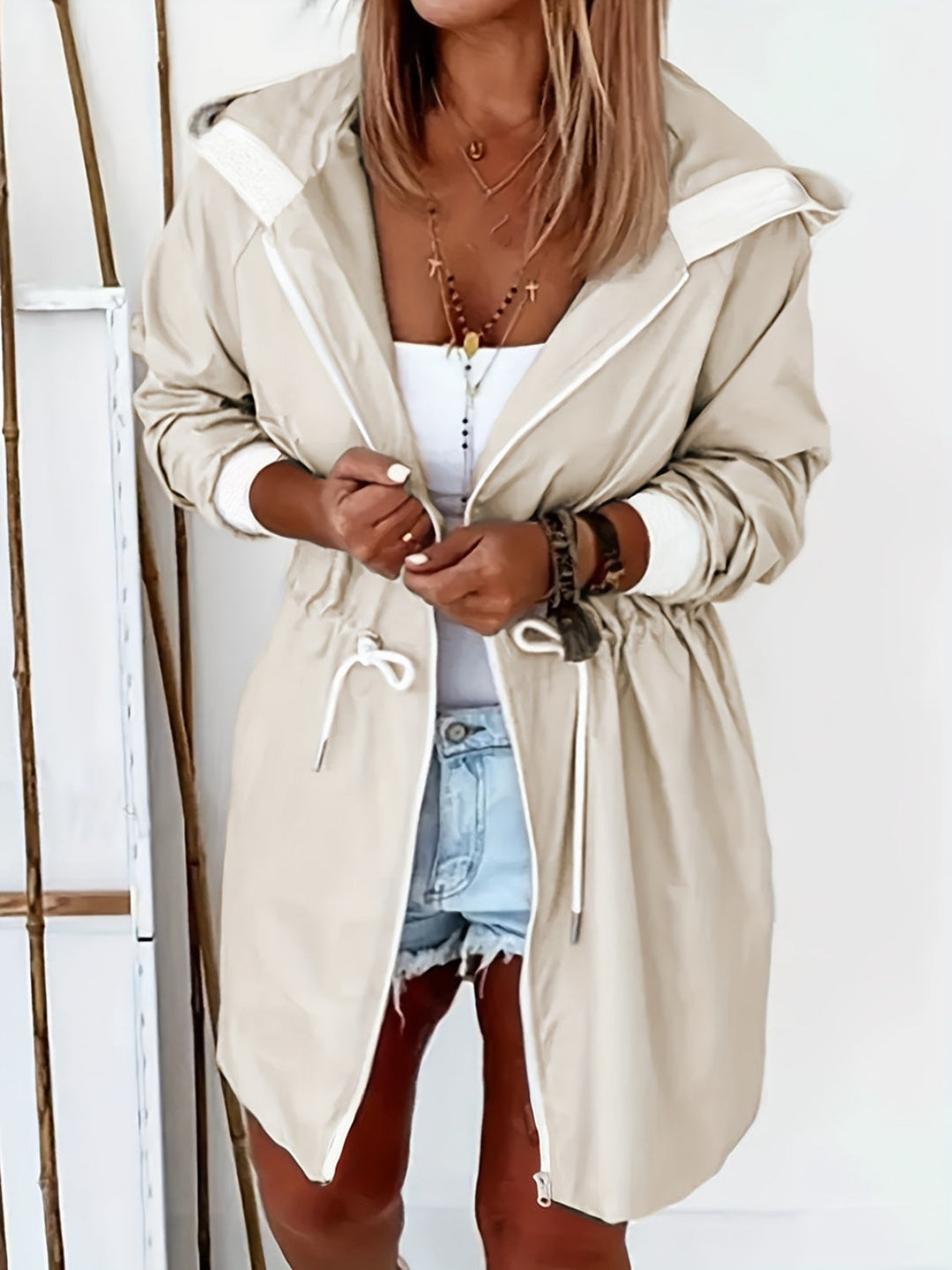 Stilla | Langærmet Hættetrøje Trench Coat