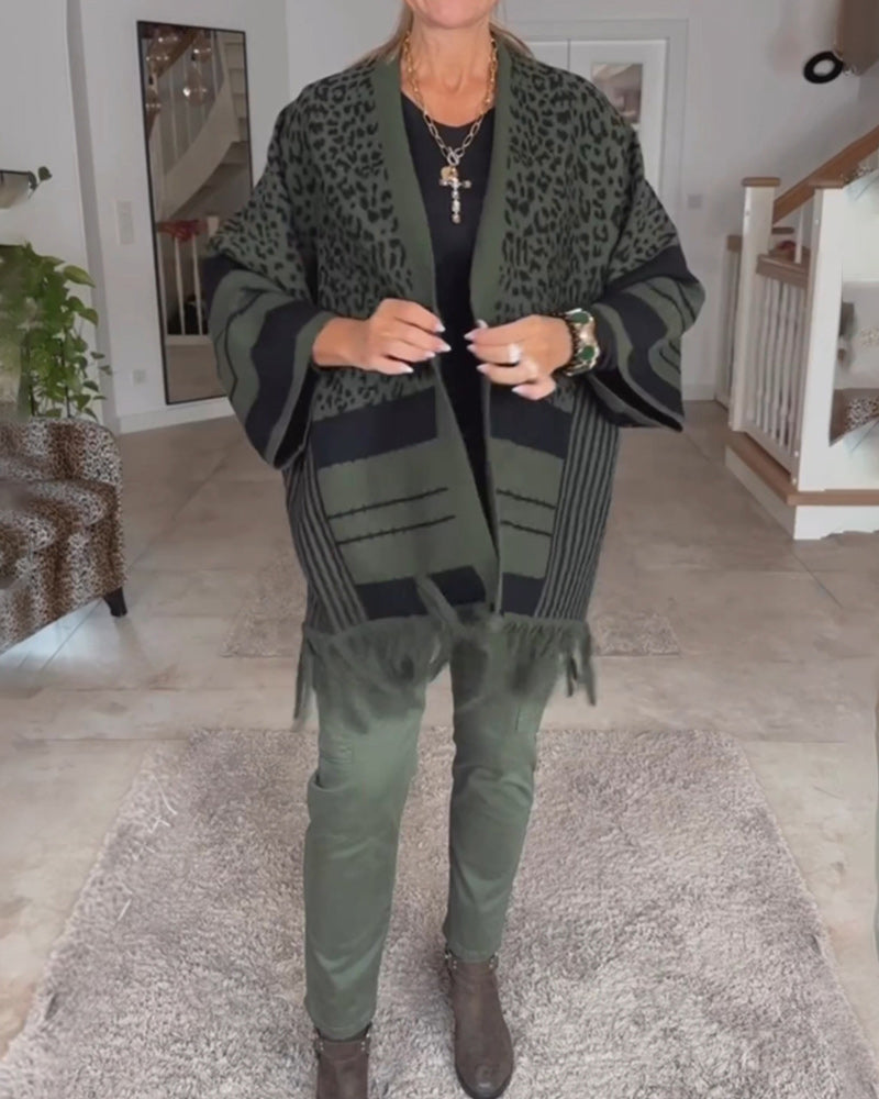 Stilla | Cardigan med leopardmønster