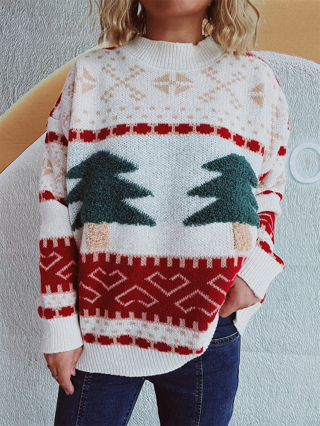 Stilla | Langærmet julesweater med høj krave