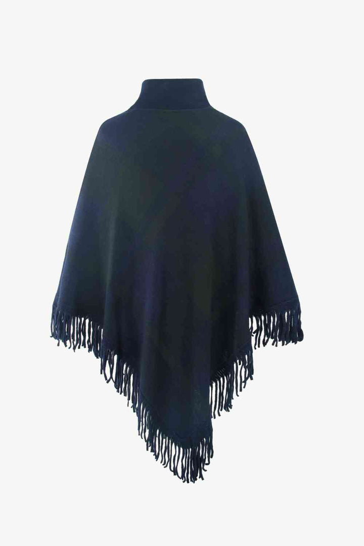 Stilla | Turtleneck Frynse Kant Poncho