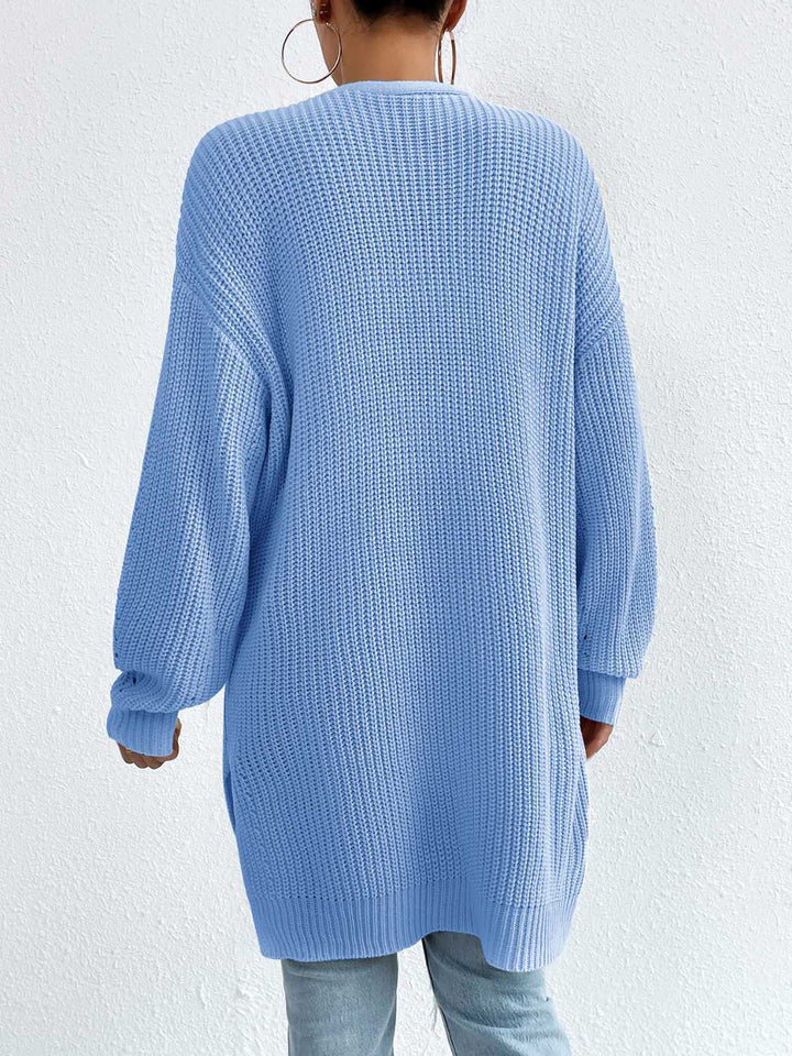 Stilla | Front Dropped Shoulder Slit Cardigan