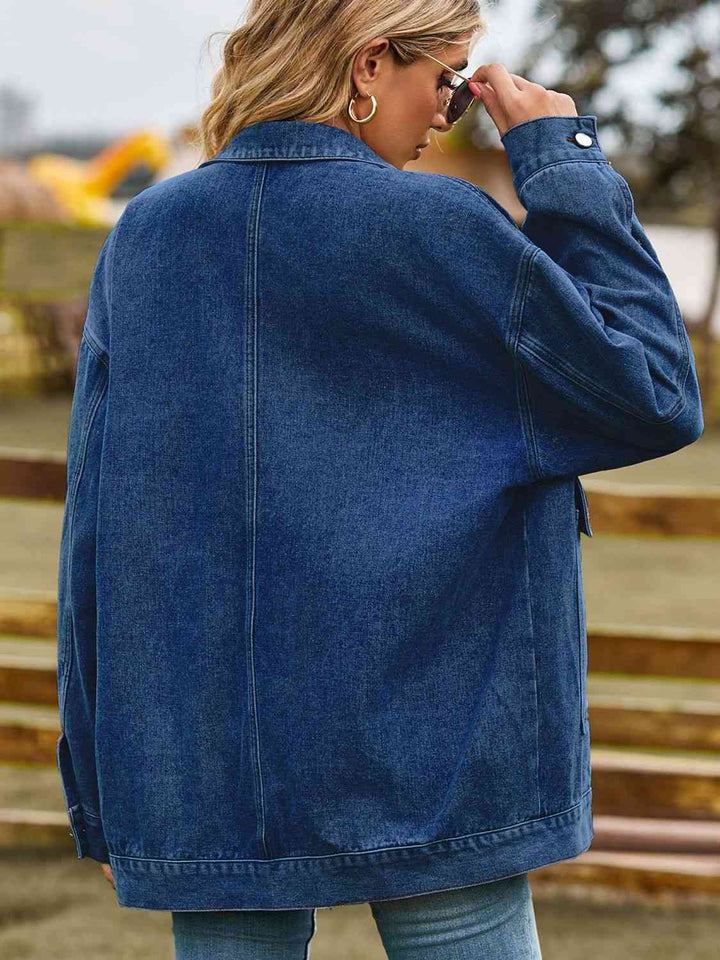 Stilla | Skulder Denim Jakke Med Lommer